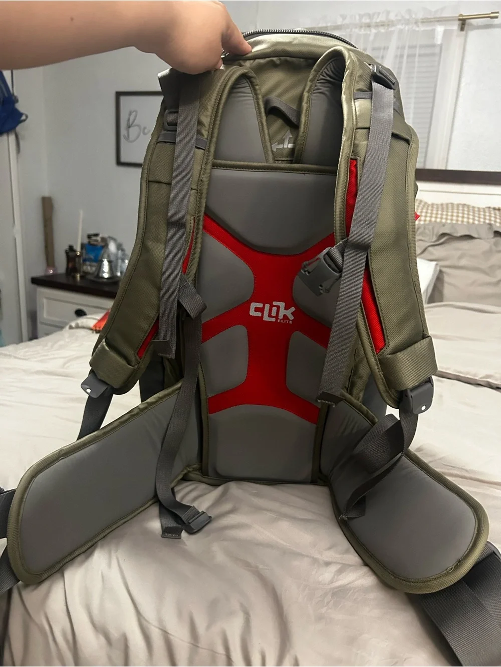 Olive Green Men's Backpack - Durable Everyday and Travel Bag